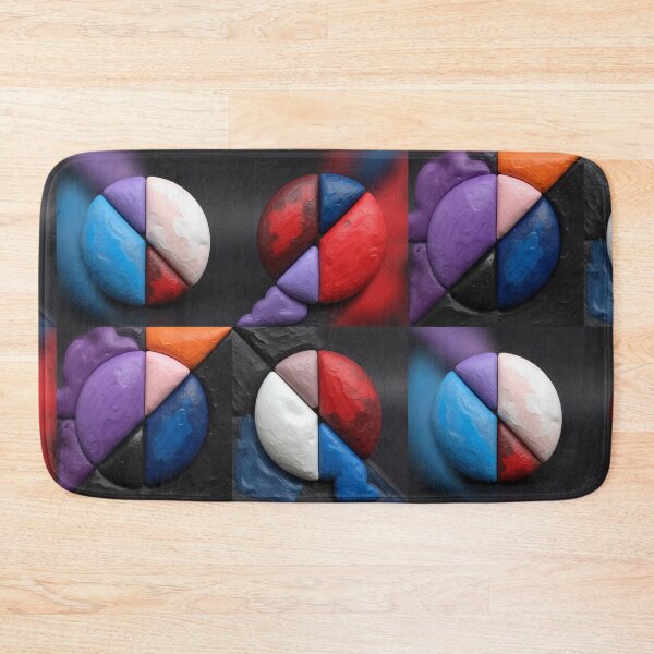 Item preview, broken circles plaster C colorful geometric abstract design designed and sold by SmashingDeals.