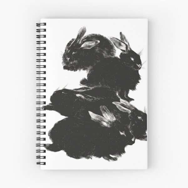 Item preview,  Black Rabbits | Dark Cottagecore Vintage Blackwork Style Illustration  designed and sold by celeste-archive.