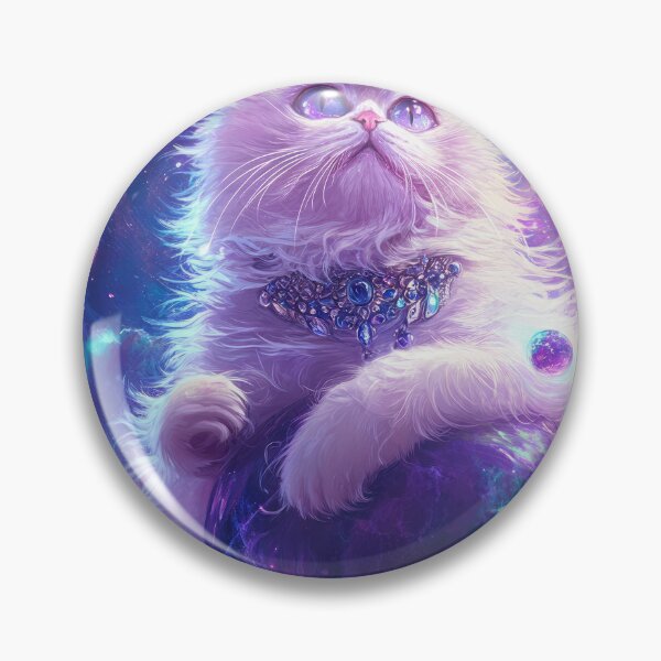 Item preview, Dreamy Purple Galaxy Cat Among Stars and Planets Celestial Art designed and sold by Drissakembili.