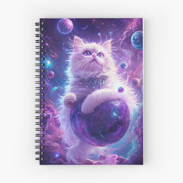 Item preview, Dreamy Purple Galaxy Cat Among Stars and Planets Celestial Art designed and sold by Drissakembili.