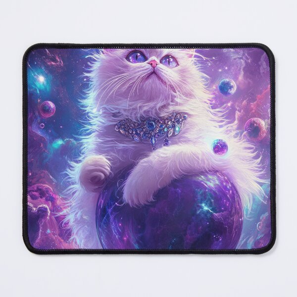 Item preview, Dreamy Purple Galaxy Cat Among Stars and Planets Celestial Art designed and sold by Drissakembili.