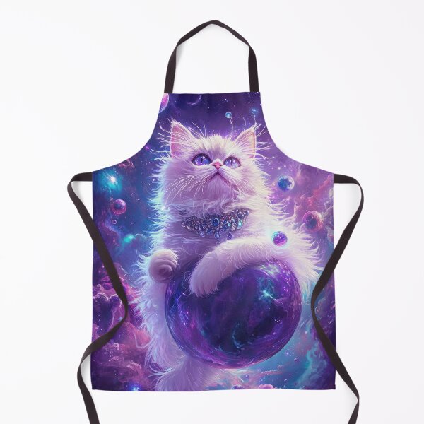 Item preview, Dreamy Purple Galaxy Cat Among Stars and Planets Celestial Art designed and sold by Drissakembili.