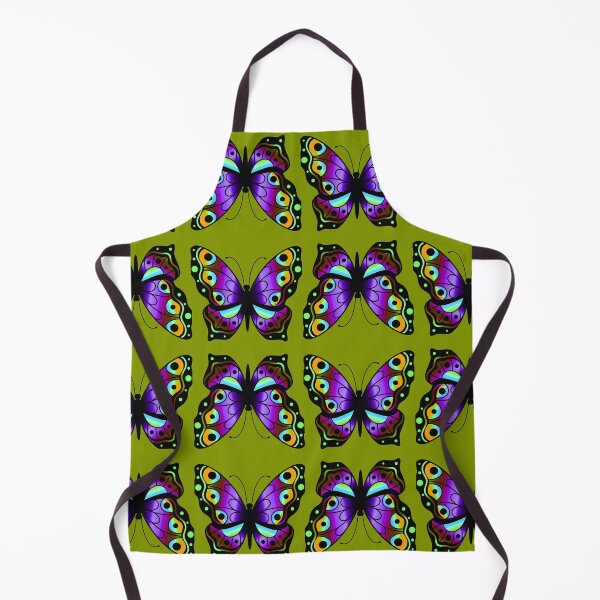 Item preview, Elegant Colorful Butterfly Pattern on Olive Green Background designed and sold by DreamsArtwear.