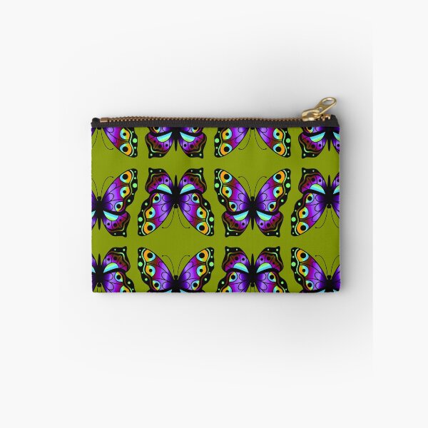 Item preview, Elegant Colorful Butterfly Pattern on Olive Green Background designed and sold by DreamsArtwear.