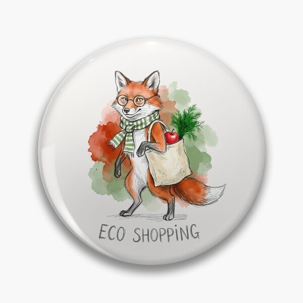 Item preview, Eco Shopping: Cozy Fox Grocery Day Illustration designed and sold by SoulPT.