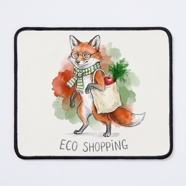 Item preview, Eco Shopping: Cozy Fox Grocery Day Illustration designed and sold by SoulPT.
