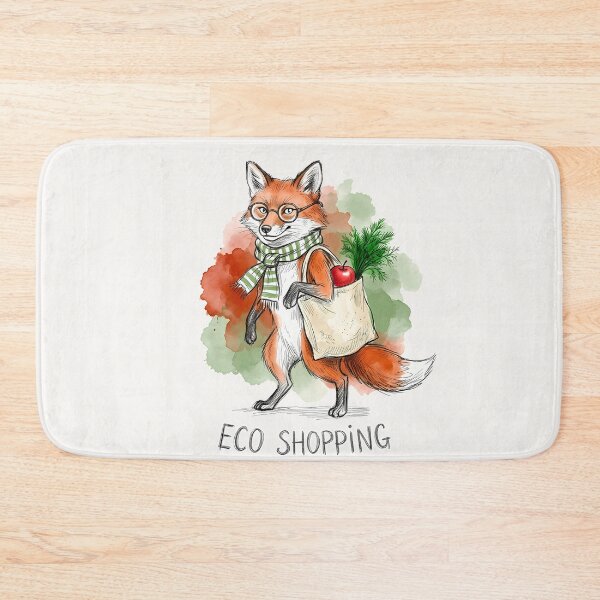 Item preview, Eco Shopping: Cozy Fox Grocery Day Illustration designed and sold by SoulPT.