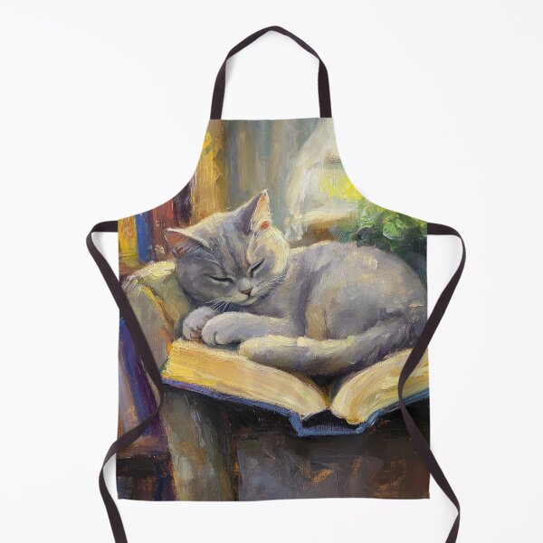 Item preview, Sleepy Gray Cat Napping on Open Book Soft Watercolor Cozy Art designed and sold by Drissakembili.
