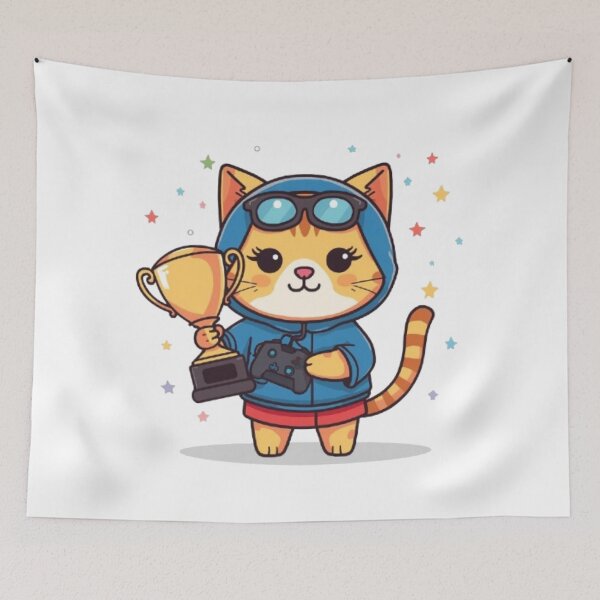 Item preview, Cat Powered Gaming Sticker designed and sold by Stylestickers55.