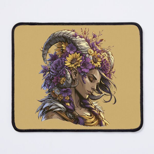 Item preview, Floral Horned Goddess designed and sold by MythicMood.