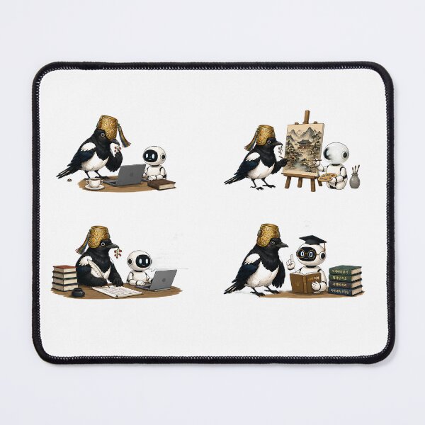 Item preview, AI Age Noble Chorangi Magpie Sticker Set | Funny Korean Folk Tech Satire designed and sold by K-Tradition.