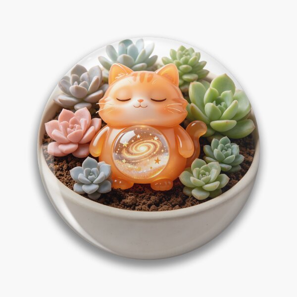 Item preview, Emerald Cat - Succulent Garden: The Starry Plant Napper designed and sold by ABYSSLAB.