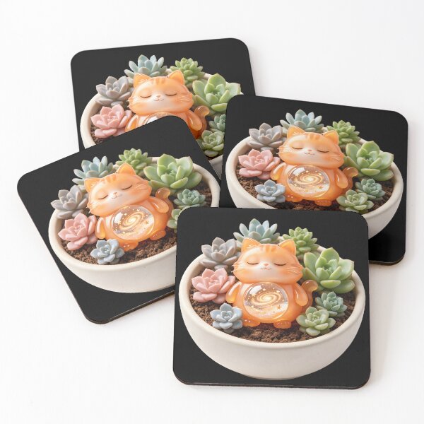 Item preview, Emerald Cat - Succulent Garden: The Starry Plant Napper designed and sold by ABYSSLAB.