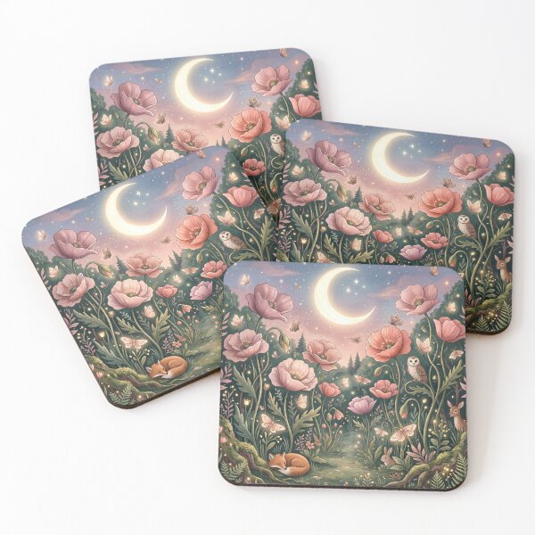 Item preview,  Moonlit Meadow of Poppies designed and sold by ASTRAL ART LAB.