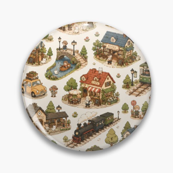 Item preview, Cozy Isometric Town Storybook Pattern designed and sold by 0606PM.