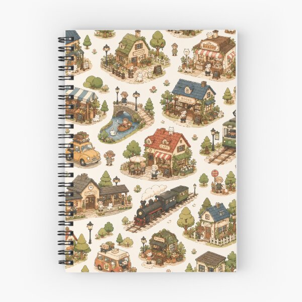 Item preview, Cozy Isometric Town Storybook Pattern designed and sold by 0606PM.