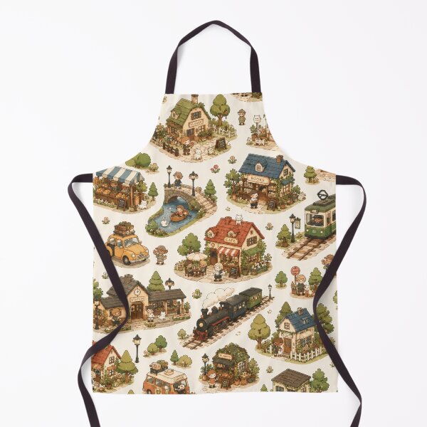 Item preview, Cozy Isometric Town Storybook Pattern designed and sold by 0606PM.