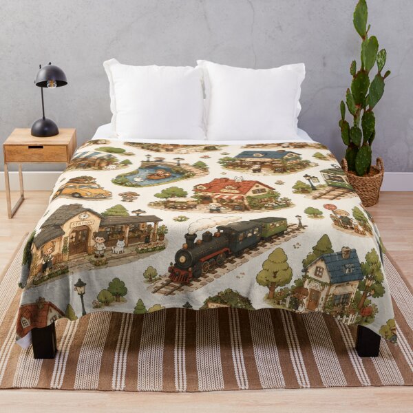 Item preview, Cozy Isometric Town Storybook Pattern designed and sold by 0606PM.