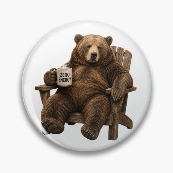Item preview, Zero Energy Bear | Funny Coffee Bear Lazy Humor Design designed and sold by HippyRikky.