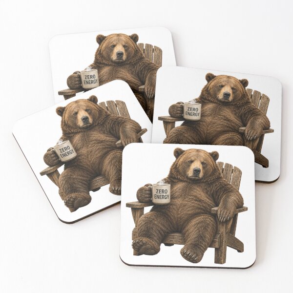 Item preview, Zero Energy Bear | Funny Coffee Bear Lazy Humor Design designed and sold by HippyRikky.