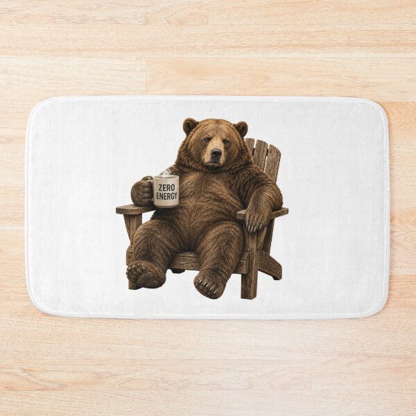 Item preview, Zero Energy Bear | Funny Coffee Bear Lazy Humor Design designed and sold by HippyRikky.