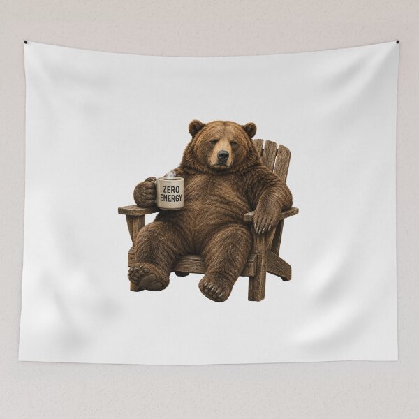 Item preview, Zero Energy Bear | Funny Coffee Bear Lazy Humor Design designed and sold by HippyRikky.