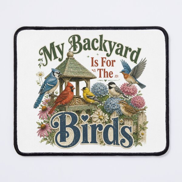 Item preview, My Backyard Is For The Birds – Vintage Backyard Birdwatching Design designed and sold by MJ-by-Dharan.