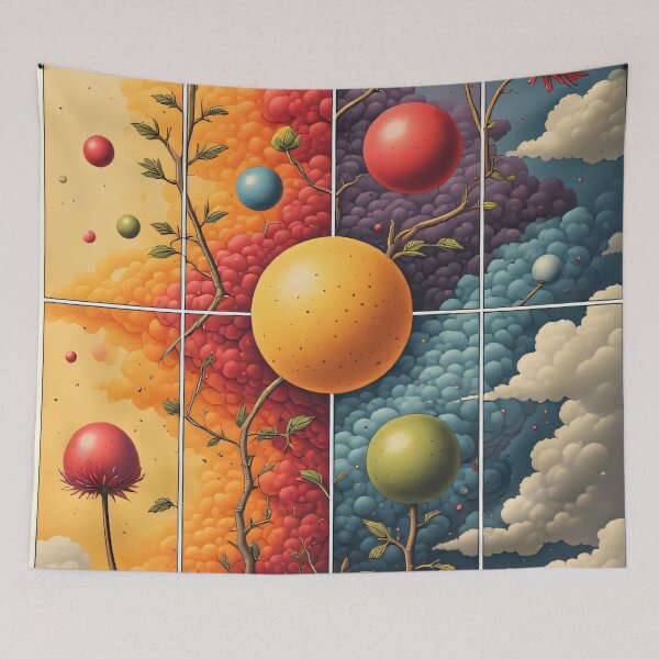 Item preview, A surreal garden full of colorful, mushroom-like worlds. designed and sold by Mianku | Für das Leben.