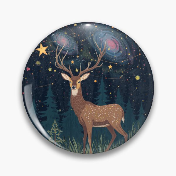 Item preview, The Deer with Galaxies in Its Antlers designed and sold by catcurio.
