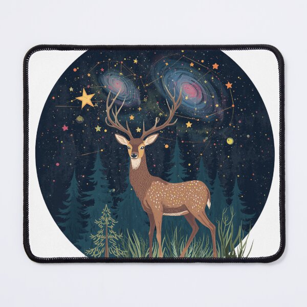 Item preview, The Deer with Galaxies in Its Antlers designed and sold by catcurio.