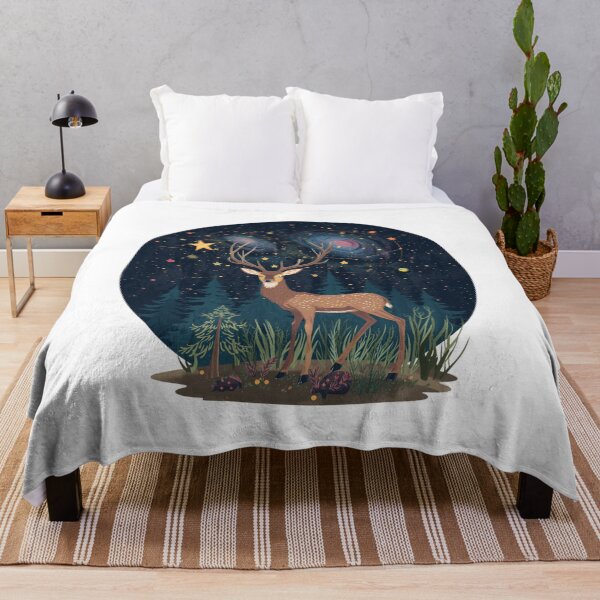 Item preview, The Deer with Galaxies in Its Antlers designed and sold by catcurio.