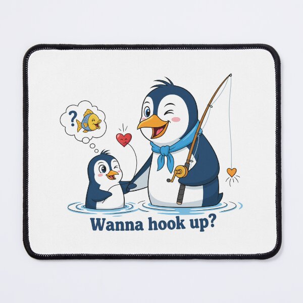 Item preview, Wanna Hook Up? Funny Penguin Fishing designed and sold by Amir Faysal.