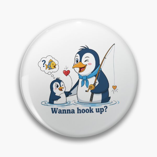 Item preview, Wanna Hook Up? Funny Penguin Fishing designed and sold by Amir Faysal.