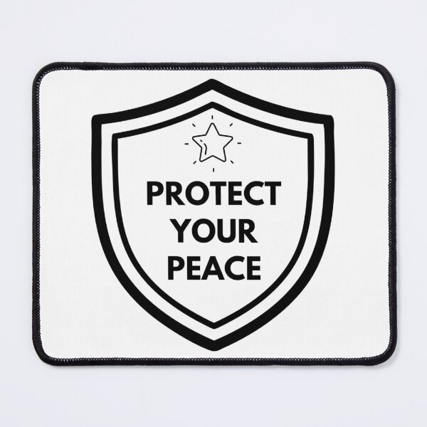 Item preview, Protect Your Peace Aesthetic Shield Icon Minimalist Typography designed and sold by Akkhay.