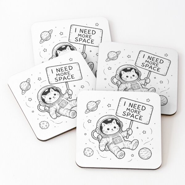 Item preview, I Need More Space Funny Cat Astronaut designed and sold by HandicraftArt.