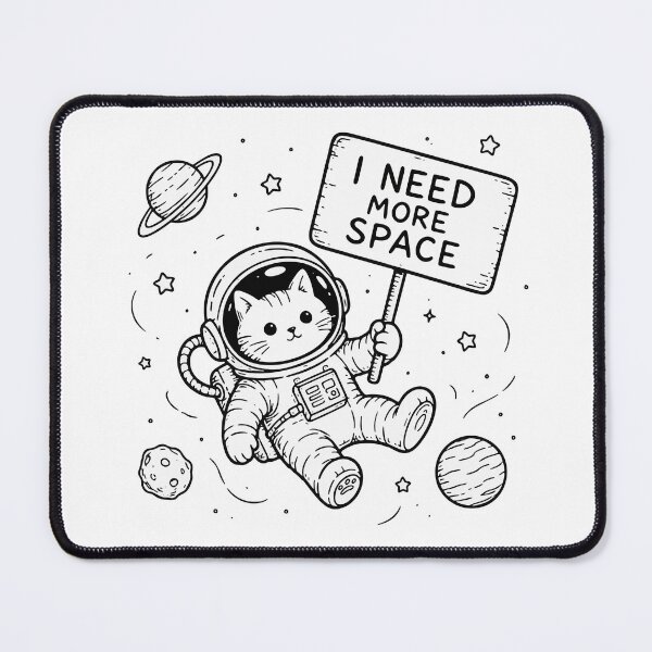 Item preview, I Need More Space Funny Cat Astronaut designed and sold by HandicraftArt.