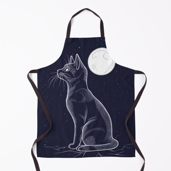 Item preview, Minimalist Line Art Cat Gazing at Full Moon Night Sky Simple designed and sold by Drissakembili.