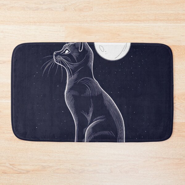 Item preview, Minimalist Line Art Cat Gazing at Full Moon Night Sky Simple designed and sold by Drissakembili.