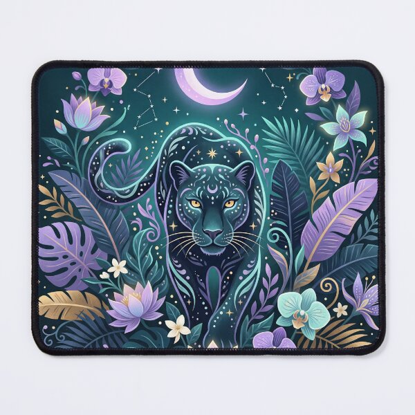 Item preview,  Panther Among Moonlit Flowers designed and sold by ASTRAL ART LAB.
