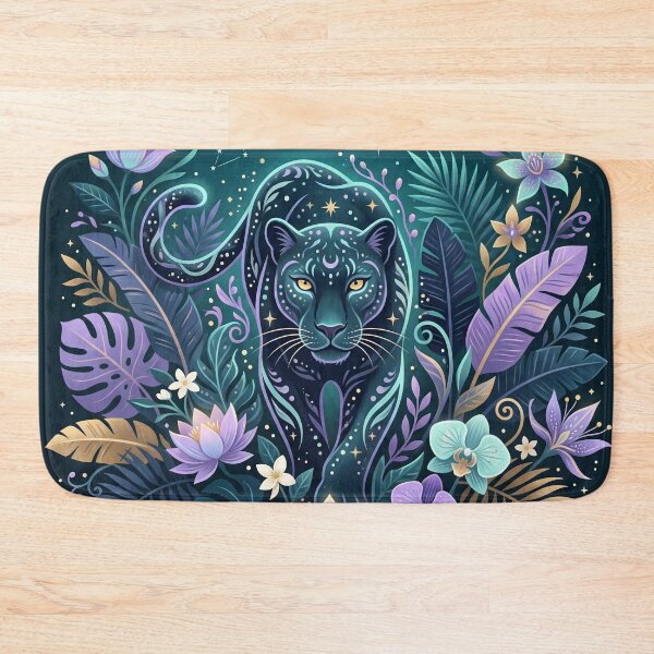 Item preview,  Panther Among Moonlit Flowers designed and sold by ASTRAL ART LAB.