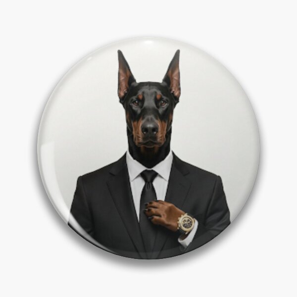 Item preview, Dapper Doberman Pinscher in a Black Suit Portrait designed and sold by mijaczeek.