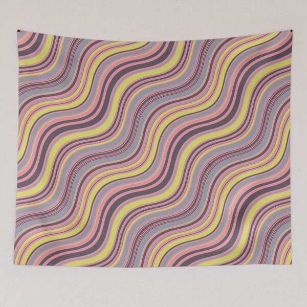 Item preview, Groovy Wavy Stripe Pattern | Retro Y2K Pink Chartreuse Abstract Seamless designed and sold by Dino-Lune.