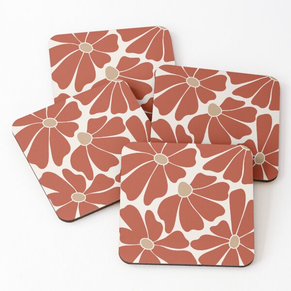Item preview, Terracotta Retro Floral Pattern designed and sold by imaniko.