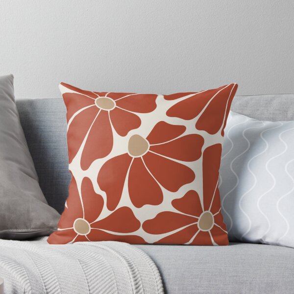 Item preview, Terracotta Retro Floral Pattern designed and sold by imaniko.