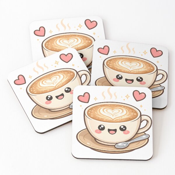 Item preview, Cute Smiling Latte Cup Sticker designed and sold by PearlenePearls.