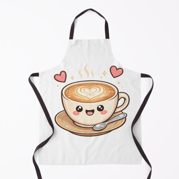 Aperçu de l'œuvre Autocollant mignon pour tasse de latte souriante créée et vendue par PearlenePearls.
