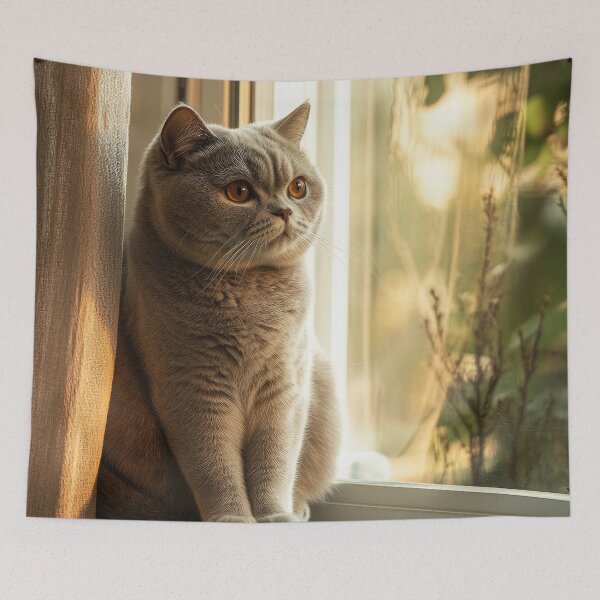 Item preview, Orange Tabby Cat on Sunny Windowsill with Plants Cozy Home Art designed and sold by Drissakembili.