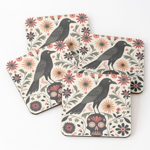 Item preview, Scandinavian Folk Art, Raven Standing On a Skull designed and sold by xiao xuans.