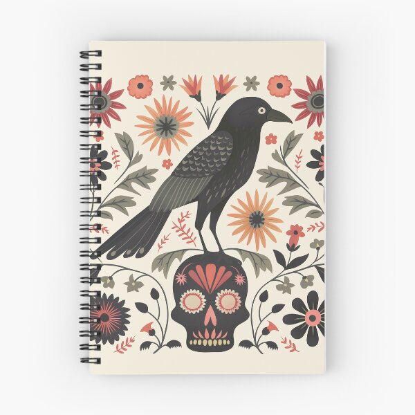 Item preview, Scandinavian Folk Art, Raven Standing On a Skull designed and sold by xiao xuans.