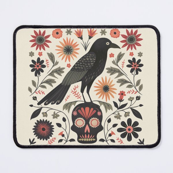 Item preview, Scandinavian Folk Art, Raven Standing On a Skull designed and sold by xiao xuans.